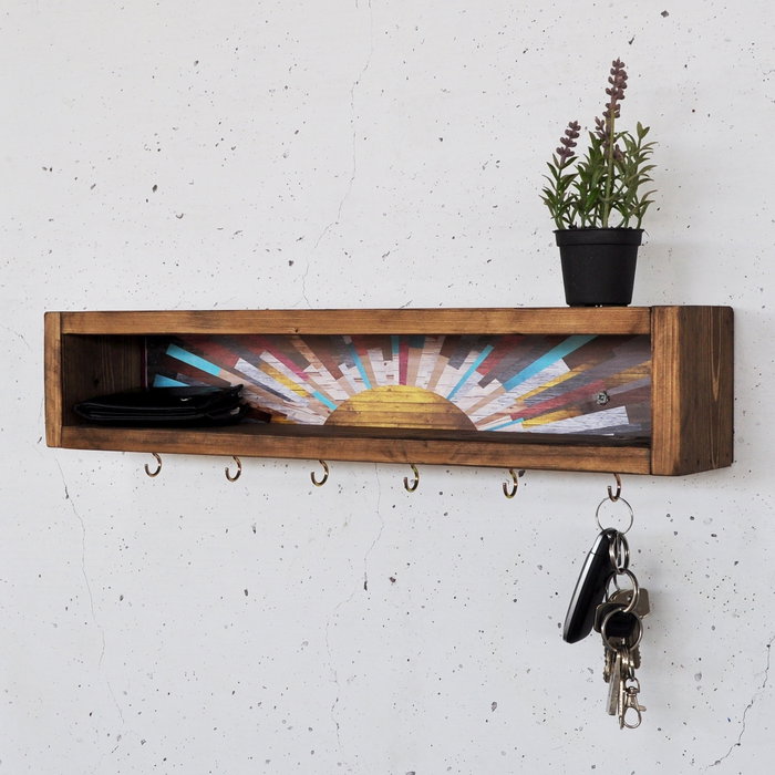 Hanah Home Raf293 Estantería de Pared de Madera Maciza